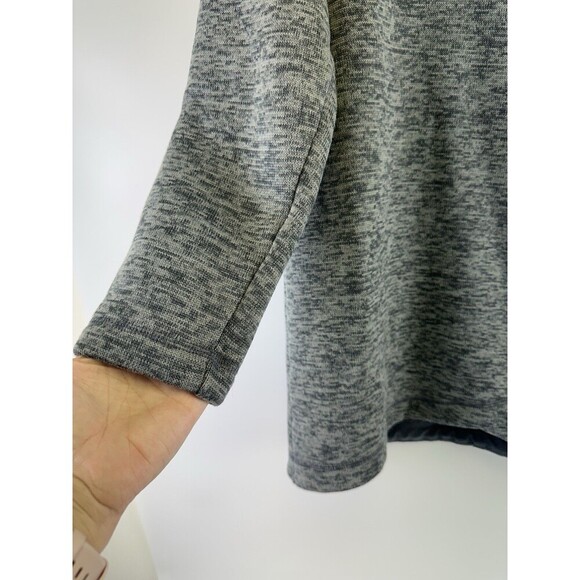 Lands End Cowl Neck Tunic Sweatshirt Sweater Fleece Heathered Gray Womens Large - Picture 3 of 11